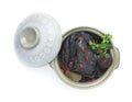 Black Chicken Soup with Chinese Herbs Royalty Free Stock Photo