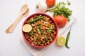 Black Chickpea Chaat or Kala Chana Chat recipe Royalty Free Stock Photo