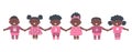 Black children holding hands. Baby girls and baby boys Royalty Free Stock Photo