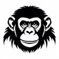 Black Chimpanzee Icon: Stencil Art Illustration In 8k Resolution