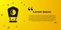 Black Chinese paper lantern icon isolated on yellow background. Vector Royalty Free Stock Photo