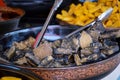 Black Chinese Stinky Tofu in Plate from China Local Street Market