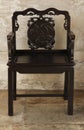 Black Chinese style wooden chair Royalty Free Stock Photo