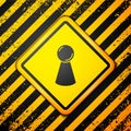 Black Chip for board game icon isolated on yellow background. Warning sign. Vector Royalty Free Stock Photo