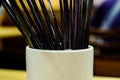Black chopsticks in a jar Royalty Free Stock Photo