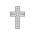 Black christian cross icon. Abstract line christian cross. Vector illustration