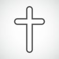 Black christian cross icon. Vector illustration.