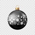 Black Christmas  ball  isolated on white background Royalty Free Stock Photo