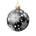 Black Christmas  ball  isolated on white background Royalty Free Stock Photo