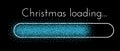 Christmas loading banner with blue progress indicator.