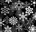 Black christmas theme with white snowflakes