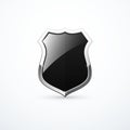 Black and chrome shield icon. Vector illustration Royalty Free Stock Photo