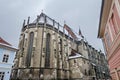 The Black Church (Biserica Neagra) from the square Piata Sfatului. Brasov, Romania Royalty Free Stock Photo