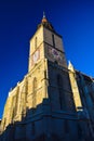 Black Church Brasov. Bottom view at sunset. Royalty Free Stock Photo