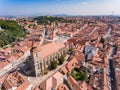 The Black Church in Brasov, Romania, aerial view Royalty Free Stock Photo