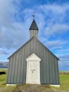 Black church in Budir, Budakirkja. Snaefellsnes Peninsula, Iceland.