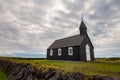 Black church of Budir at Snaefellsnes peninsula in Iceland. Royalty Free Stock Photo