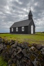 Black church of Budir at Snaefellsnes peninsula in Iceland. Royalty Free Stock Photo