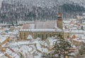 The Black Church from old town center of Brasov aerial view,Romania Royalty Free Stock Photo