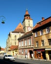 Black Church and typical urban landscape in Brasov, Transilvania Royalty Free Stock Photo