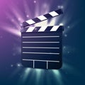 Black cinema clapper. Royalty Free Stock Photo