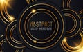 Black circle background stacked with gold lines that illustrate luxury.