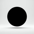 A black circle is centered against a plain white background, creating a minimalist and Royalty Free Stock Photo