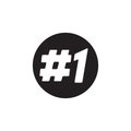Black circle hashtag number one quality trending logo design
