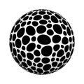 Black circle mosaic dots pattern on ball or sphere shape isolated on white background. Mock up design. 3d abstract illustration Royalty Free Stock Photo