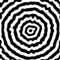 Black circle pattern useful as abstract sound vibration. Newtonian fluid. Vector illustration