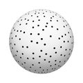 Black circles mosaic pattern texture on ball or sphere shape with holes isolated on white background. Mock up design. 3d abstract Royalty Free Stock Photo