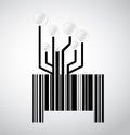 Black circuit electronic barcode illustration Royalty Free Stock Photo