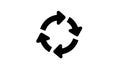 Black circular arrow icon indicating refresh or repeat process arrows circle Royalty Free Stock Photo