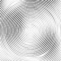 Black circular pattern on white background. Concentric circles. Vector illustration