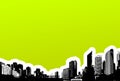 Black city on green background