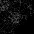 Black city map of Enschede Netherlands. Royalty Free Stock Photo
