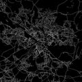 Black city map of Leeds United Kingdom. Royalty Free Stock Photo