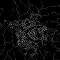 Black city map of Milton Keynes United Kingdom.