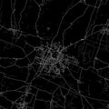 Black city map of Modena Italy.