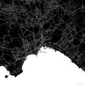 Black city map of Naples Italy. Royalty Free Stock Photo