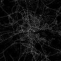 Black city map of Orleans France.
