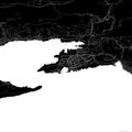 Black city map of Split Croatia. Royalty Free Stock Photo