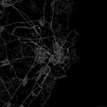 Black city map of Venlo Netherlands. Royalty Free Stock Photo