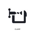 black clamp isolated vector icon. simple element illustration from industry concept vector icons. clamp editable logo symbol Royalty Free Stock Photo