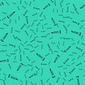 Black Clarinet icon isolated seamless pattern on green background. Musical instrument. Vector