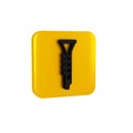 Black Clarinet icon isolated on transparent background. Musical instrument. Yellow square button.