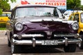 A black classic car on the street in havana cuba Royalty Free Stock Photo