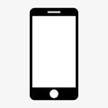 Black classic mobile phone icon with button and empty white screen. Smartphone icon vector eps10. Royalty Free Stock Photo