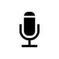 Black Classic Retro Dynamic Vocal Microphone symbol for banner, general design print and websites.