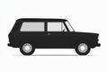 Black Classic Station Wagon Car Side View Illustration Royalty Free Stock Photo